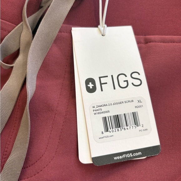 Figs Zamora 2.0 Jogger Scrub Bottoms Size XL Dark Cherry Red New with Flaws* - Picture 2 of 11